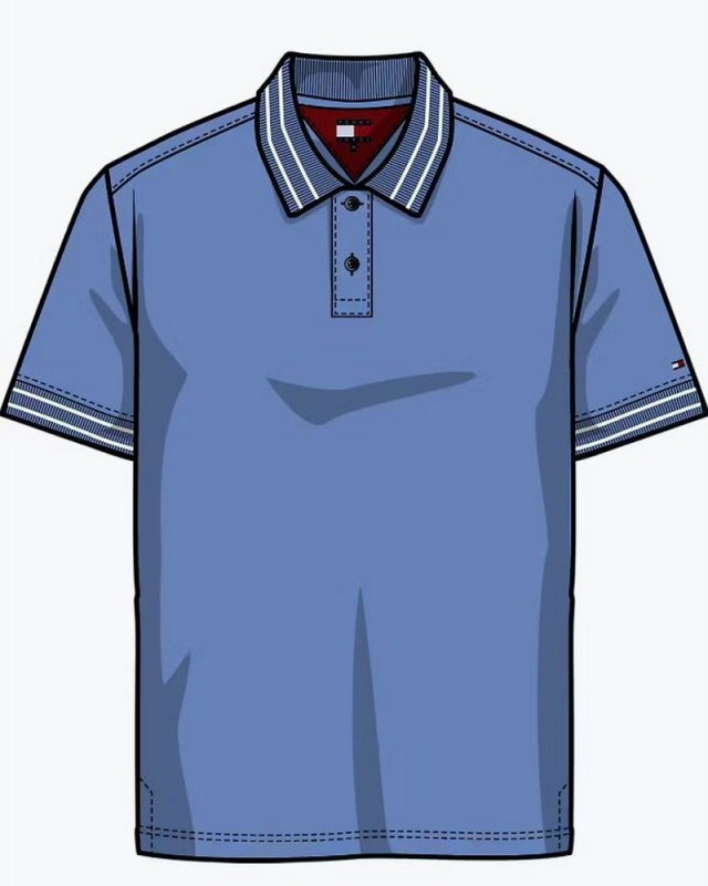 Polo à manches courtes et logo TOMMY HILFIGER bleu