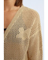 Cardigan en crochet fleurs LILI SIDONIO Beige