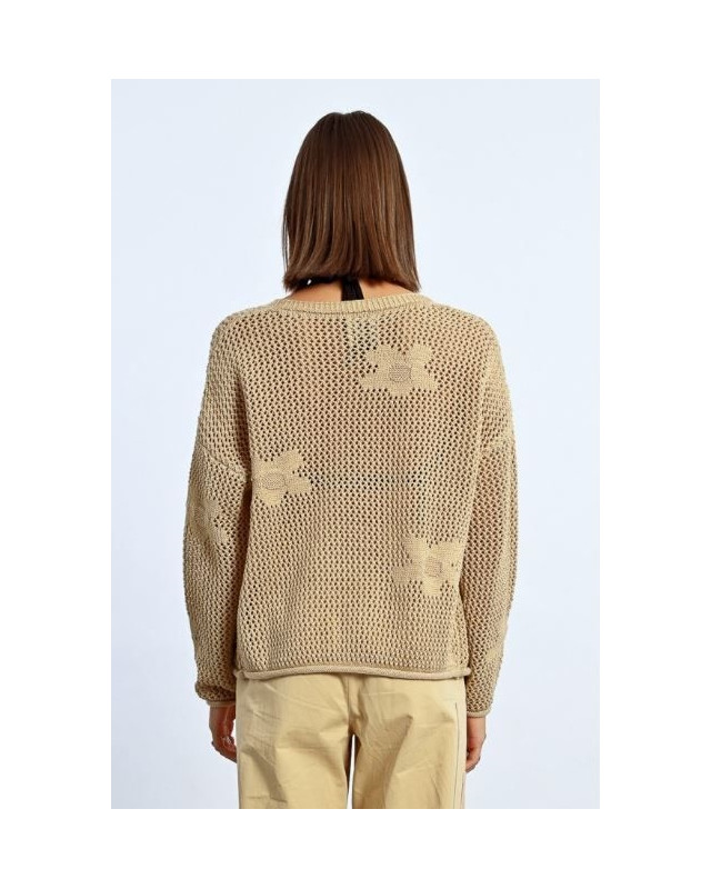 Cardigan en crochet fleurs LILI SIDONIO Beige