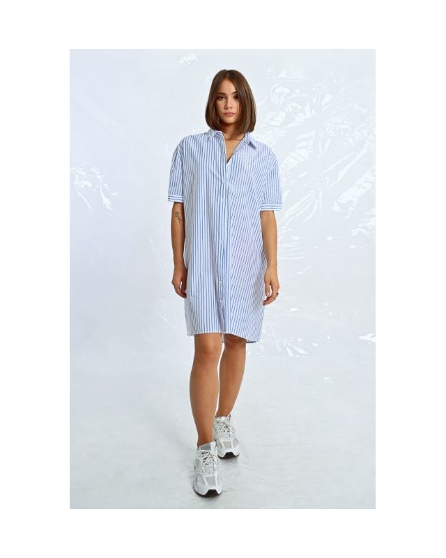 Robe chemise irisée à rayures LILI SIDONIO light blue