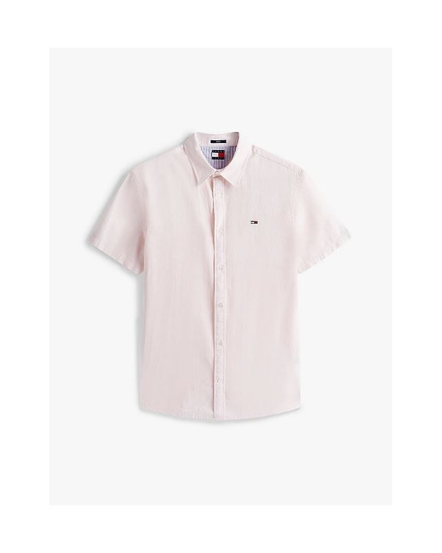 Chemise standard en mélange de lin TOMMY HILFIGER precious pink / ecru