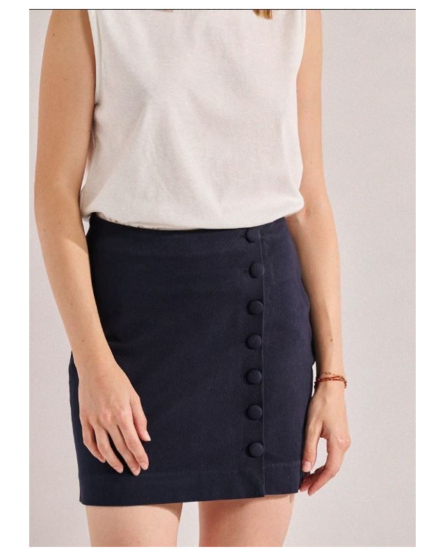 JUPE LAURE+MAX bleu marine