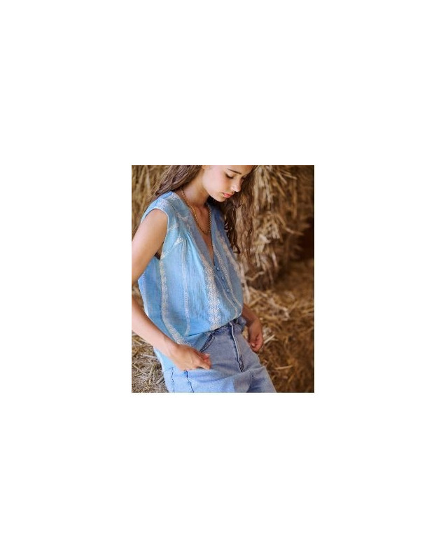 Blouse LAURE+MAX bleu