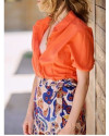 Chemise manches courtes LAURA+MAX Orange