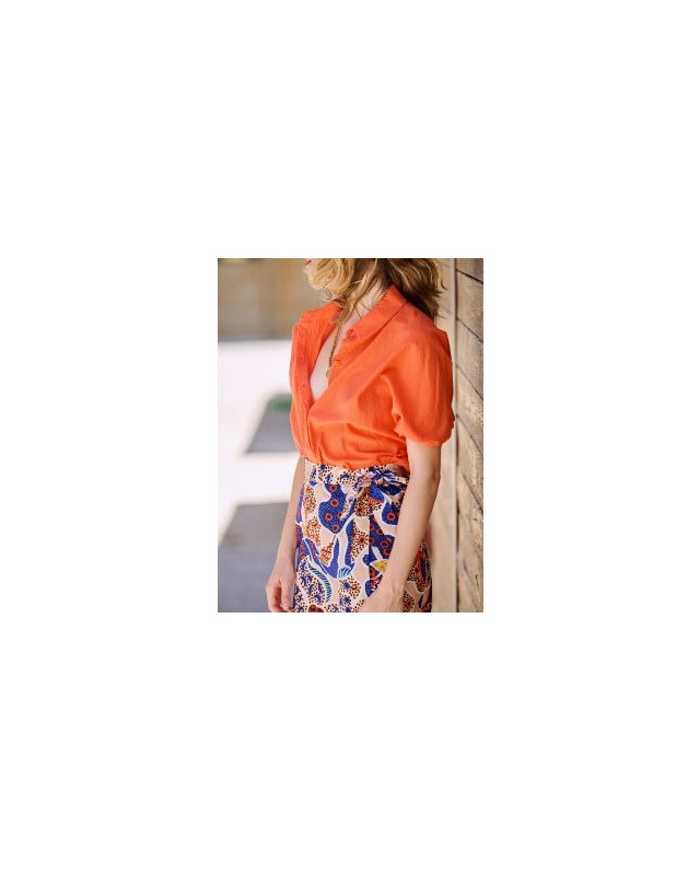 Chemise manches courtes LAURA+MAX Orange