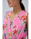 SALSA Robe rose plissée avec motif floral medium light