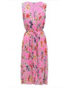 SALSA Robe rose plissée avec motif floral medium light