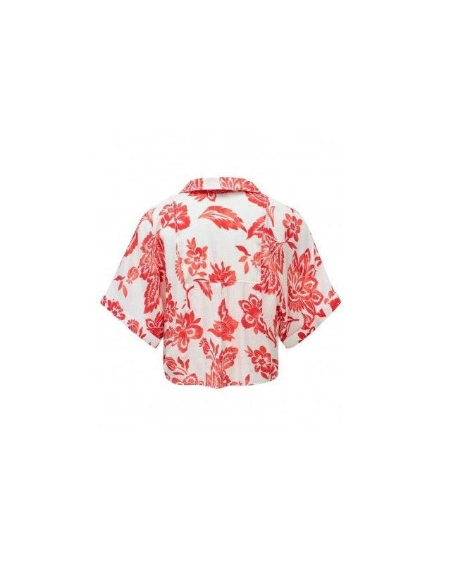 SALSA Chemise rouge et blanc avec noeud medium light