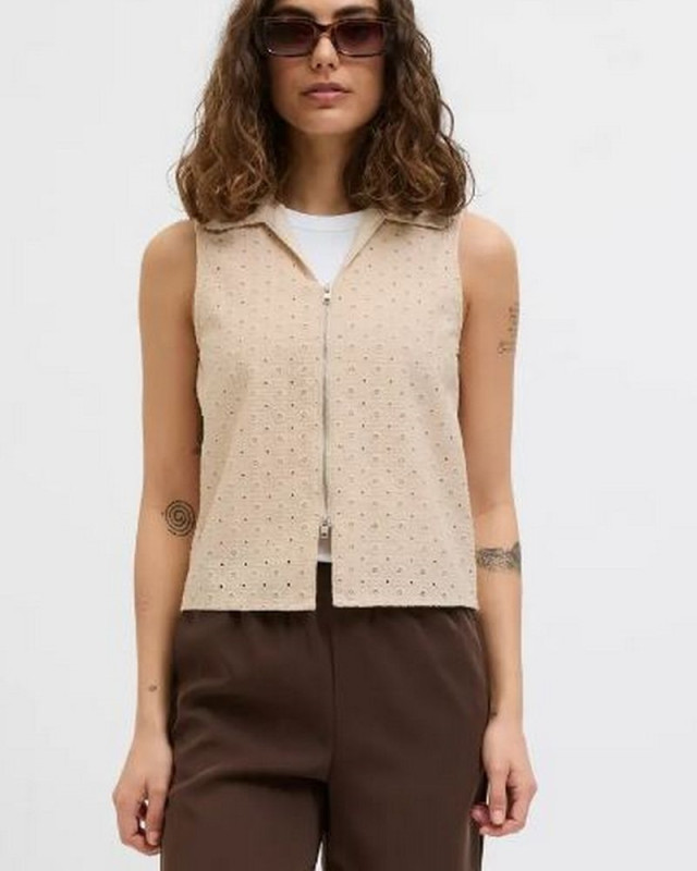 JJXX Gilet sans Manche Ecru