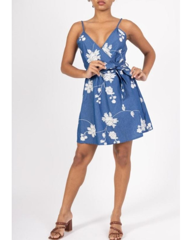 Robe courte LILIE ROSE BLEU