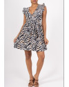 Robe courte LILIE ROSE zèbre