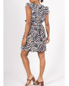 Robe courte LILIE ROSE zèbre