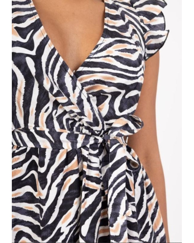 Robe courte LILIE ROSE zèbre