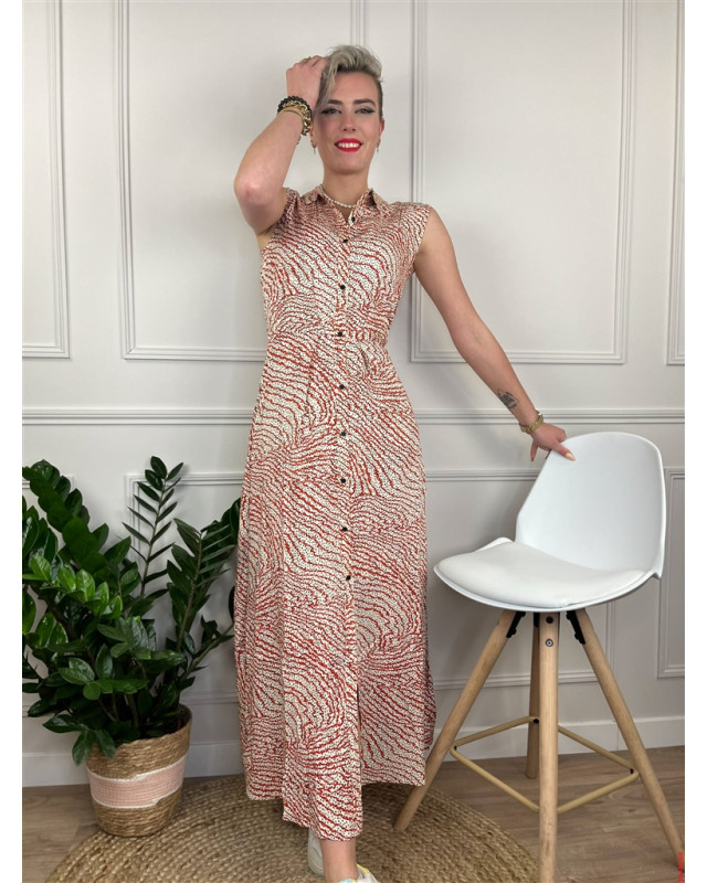 Robe longue Cuoco LE TEMPS DES CERISES orange zebra