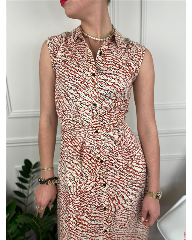 Robe longue Cuoco LE TEMPS DES CERISES orange zebra