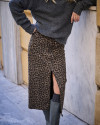 Jupe longue jess LAURE + MAX leopard carbone