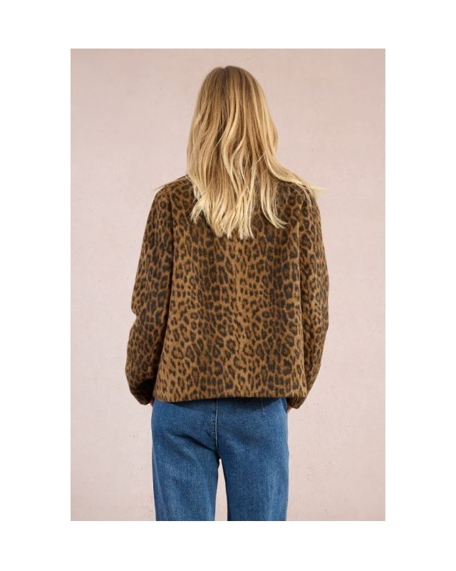 Veste courte imprimé léopard MOLLY BRACKEN Marron
