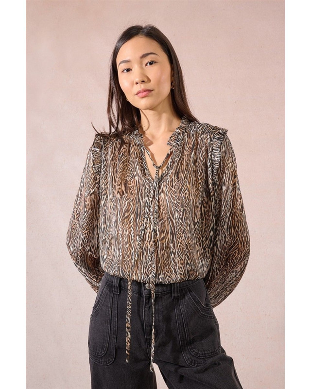 Blouse en voile MOLLY BRACKEN camel lara