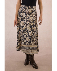 Jupe longue boheme imprimé MOLLY BRACKEN NOIR