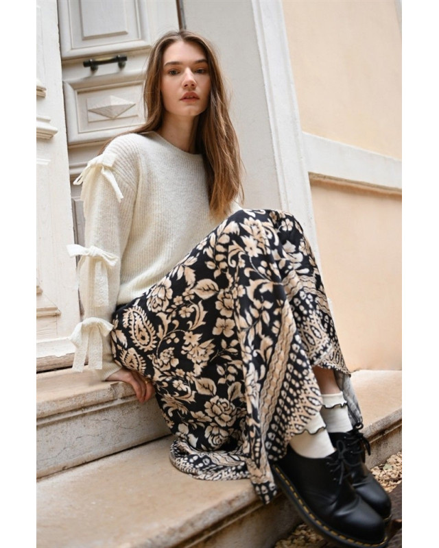 Jupe longue boheme imprimé MOLLY BRACKEN NOIR