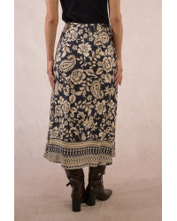 Jupe longue boheme imprimé MOLLY BRACKEN NOIR