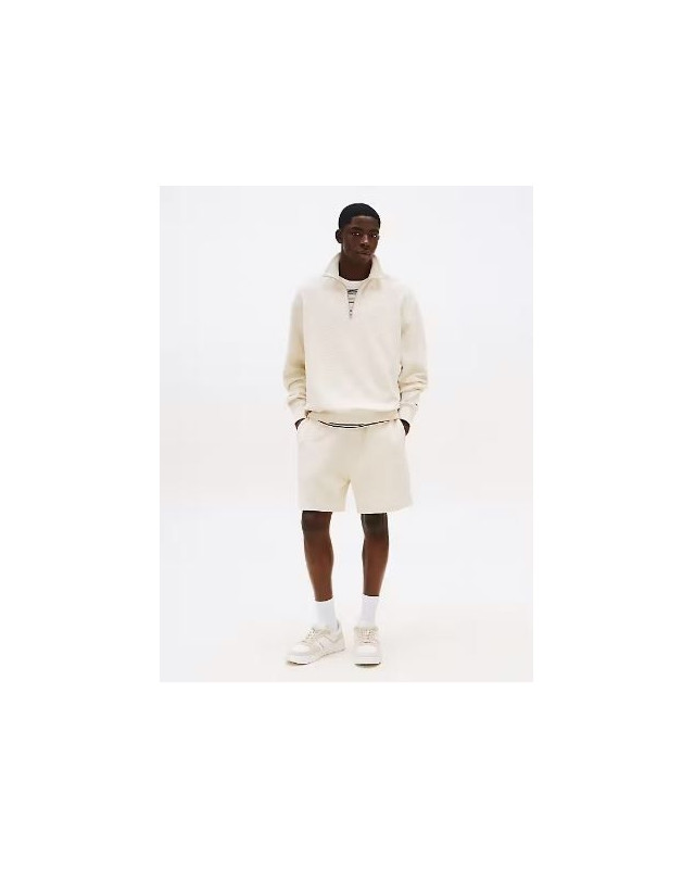 Pull col zippé TOMMY JEANS sable