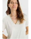 Tee Shirt col v fuka LE TEMPS DES CERISES Blanc