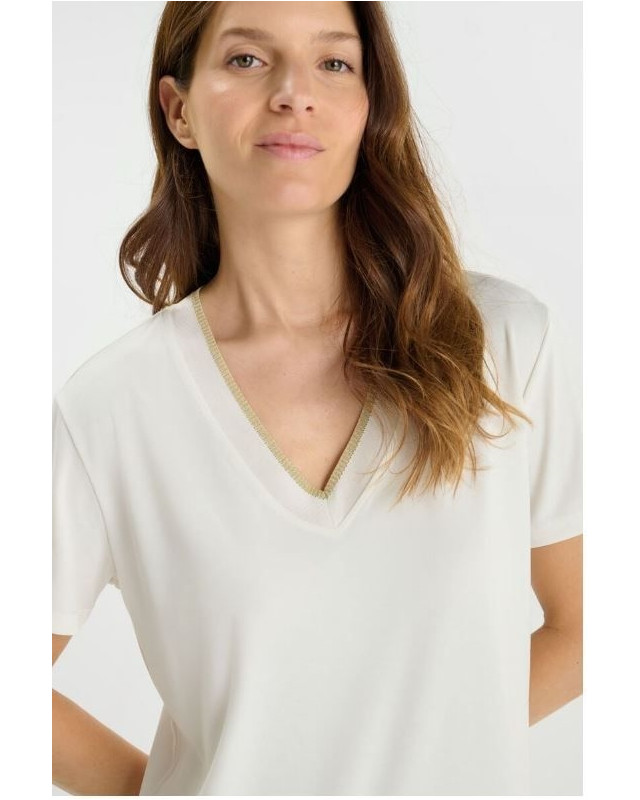 Tee Shirt col v fuka LE TEMPS DES CERISES Blanc