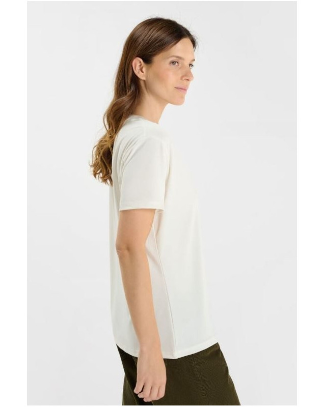 Tee Shirt col v fuka LE TEMPS DES CERISES Blanc