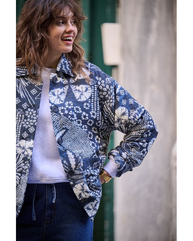 veste courte veronika  LAURE+MAX imp indigo