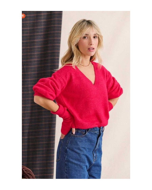 Pull col V maggy LAURE + MAX Rose