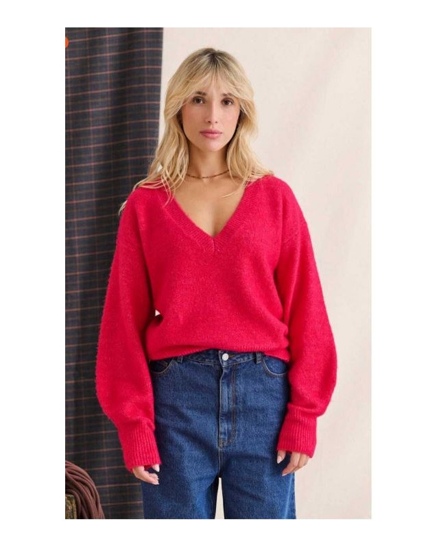 Pull col V maggy LAURE + MAX Rose
