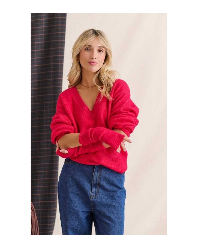 Pull col V maggy LAURE + MAX Rose
