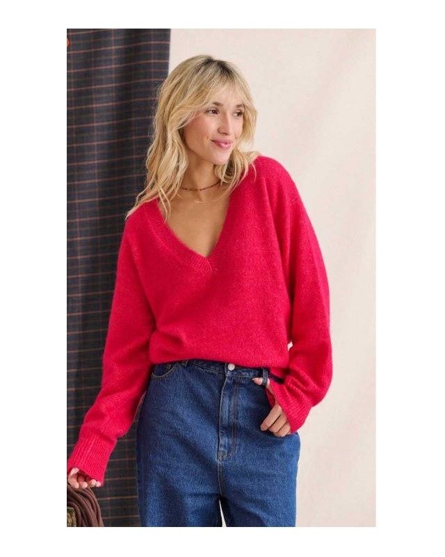 Pull col V maggy LAURE + MAX Rose