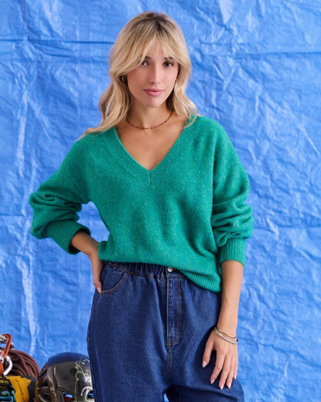 Pull col V maggy LAURE + MAX Vert