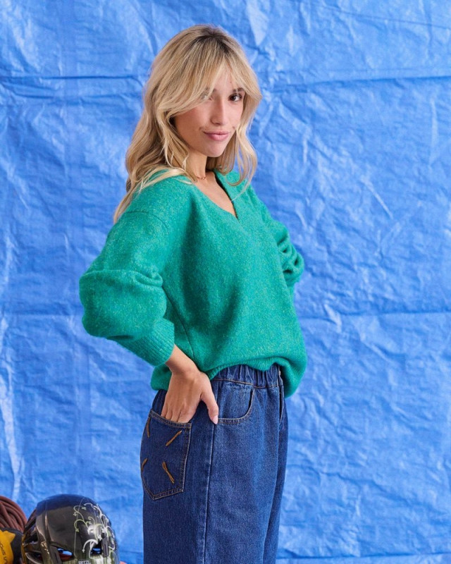 Pull col V maggy LAURE + MAX Vert