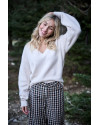 Pull col V maggy LAURE + MAX Blanc
