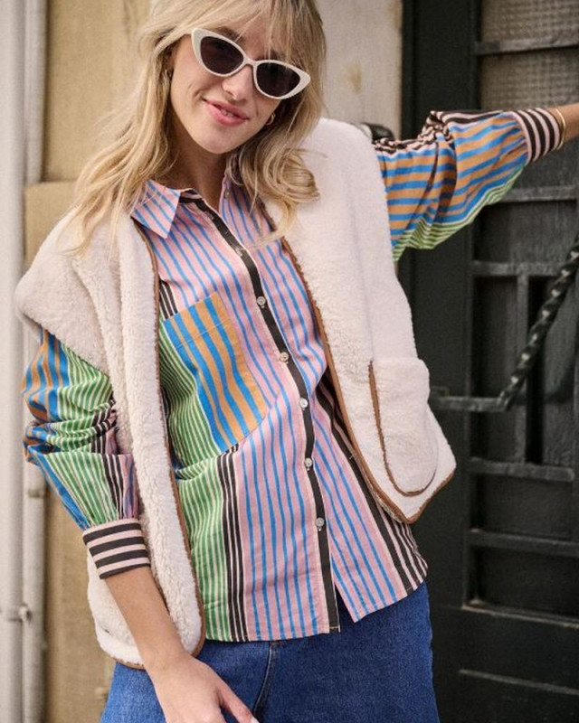 Chemise calanque rayé LAURE+ MAX rayures multi