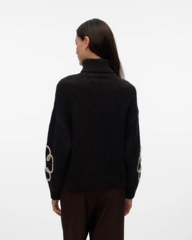 Pull brodé fatima VERO MODA chocolate torte