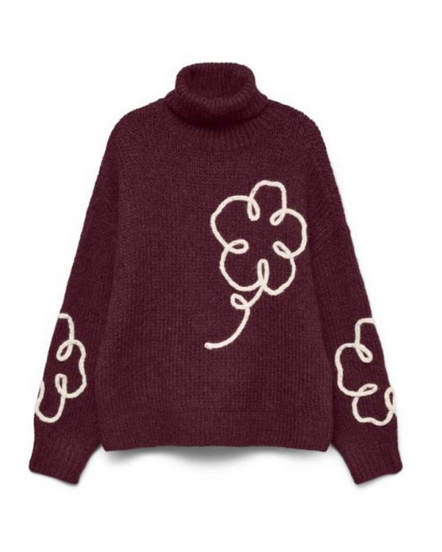 Pull brodé fatima VERO MODA winetasting