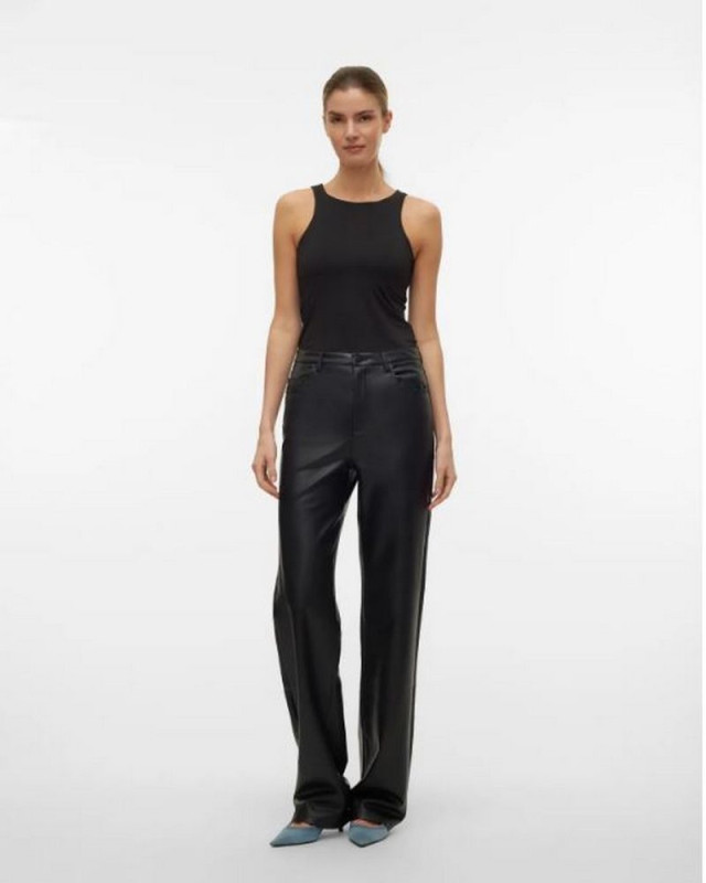 pantalon large PU tessa VERO MODA Noir