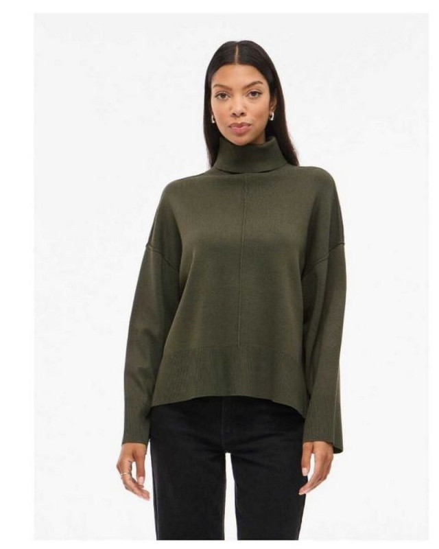 Pull col roulé 14096999 Viostria VILA kaki