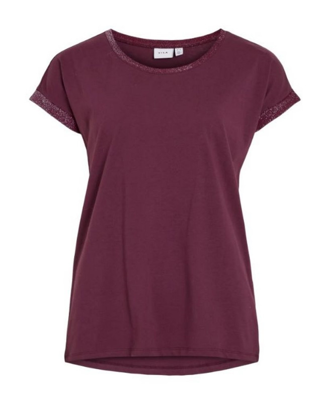 Tee Shirt 14104140 Vidreamers VILA fig dtm silver glitter