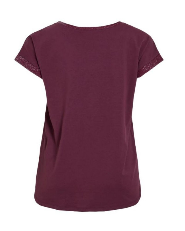 Tee Shirt 14104140 Vidreamers VILA fig dtm silver glitter