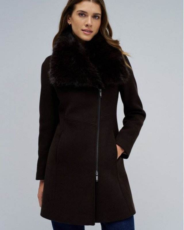 Manteau mi-long  SALSA marron