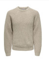 Pull Col Rond Onslitus Only&Sons Beige