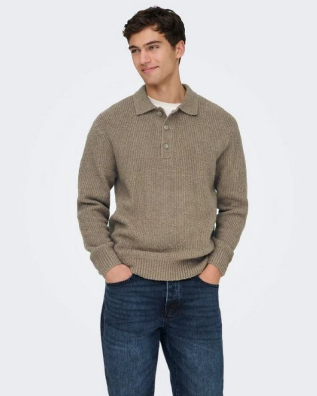 Pull col polo Onsdale Only&Sons walnut