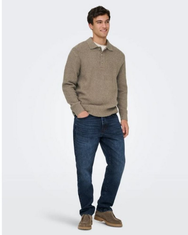 Pull col polo Onsdale Only&Sons walnut