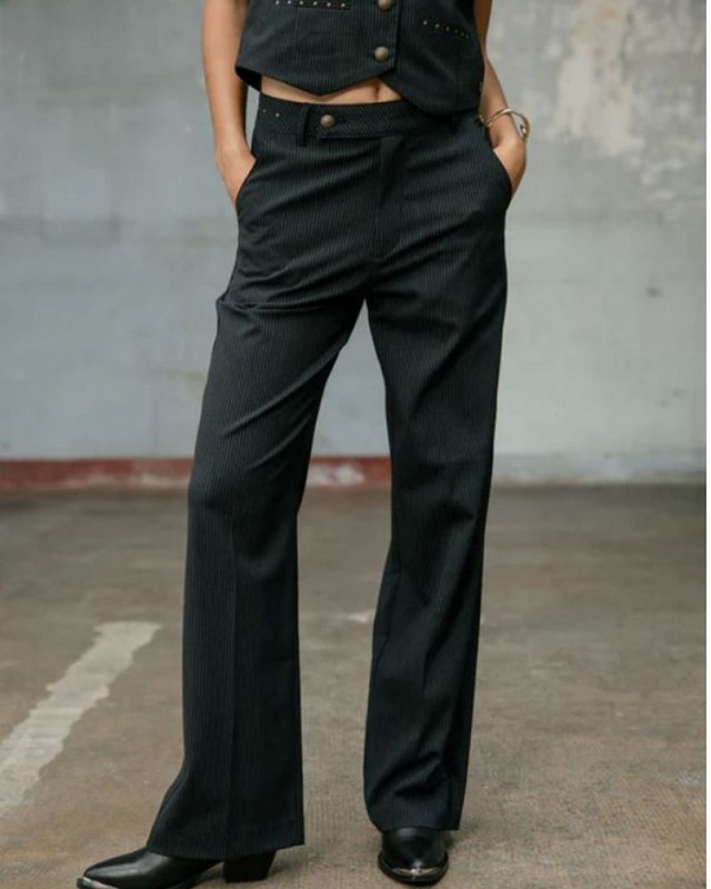 Pantalon large Sharon Oficina FREEMAN T PORTER f1346 black iris