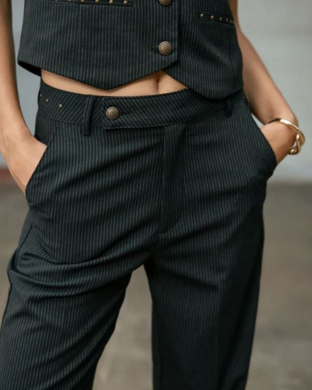 Pantalon large Sharon Oficina FREEMAN T PORTER f1346 black iris